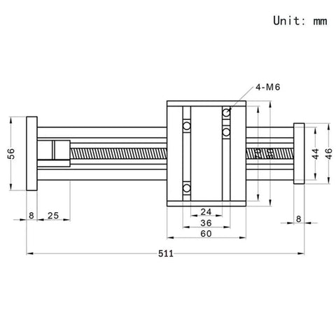 Garage Grade No Fuss Heavy Duty 400Mm Travel Linear Rail Guide With SfU1605 Ballscrew And Nema23 Stepper Motor For Diy Cnc Router Xyz Axis Precision Actuator Kit dimensions diagram in mm.