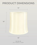 Eggshell Drum Lamp Shade 15 Inch Top Diameter 16 Inch Bottom Diameter 16 Inch Slant Height Silk Type Shantung Fabric Off White