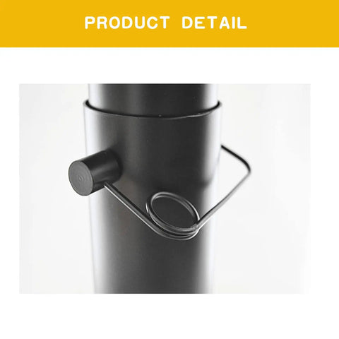 Adjustable Boat Seat Pedestal 11.5 to 17.5 Inches, Black Powder Coat, Non-Rotating Mount Built for Custom Height Seating, Works With Standard Seat Swivels for 360 Degree Rotation, Durable Marine Hardware close-up of locking pin and welded steel post