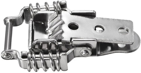 Stainless Steel 304 Compression Spring Draw Toggle Latch Clamp 95mm Long, heavy-duty fastening hardware, side angle view