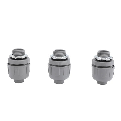 Bad Ass Liquid Tight Conduit Connector One Half Npt Cable Gland Sealing Ring in gray, marine-grade nylon for secure cable sealing.
