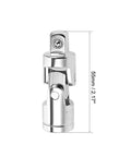2-Pack 3/8 Inch Drive Universal Joint Socket Set With 90 Degree Swivel Head Four-Direction Sleeve CR-V Steel Heat Treated Chrome Finish Built Tough Corrosion Resistant Pro Grade, 55mm