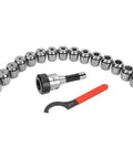 Heavy Duty ER40 Collet Chuck Set With Ergonomic Handle Spanner And 15 Precision Collets For CNC Milling, including collets and spanner.