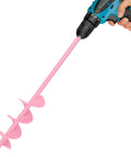 Pair Of Fourteen And A Half Inch Garden Auger Drill Bits For Planting Spiral Bulb Planter With Three Eighths Inch Hex Drive Post Hole Digger