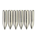 Glue On Field Points For Wooden And Bamboo Arrows, 24 Piece Stainless Steel Practice Tips displayed in a row