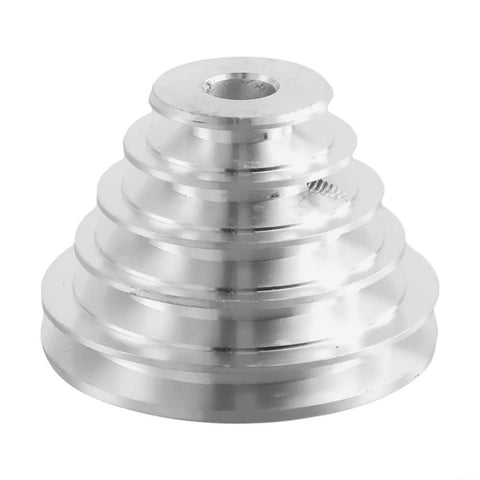 Smooth Out Your Drill Press With This Badass Aluminum Five Step Pagoda Pulley And V Belt Drive Kit Designed For 14mm And 22mm Motor Shafts Perfect For Heavy Duty Workshops Anytime You Need Top Notch Performance And Reliable Gear Rotation Control. five-step aluminum drill press pulley, 14mm 22mm shaft