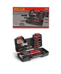 39 Piece General Tool Set For Home DIY Projects With Portable Red Toolbox Case Essential Household Hand Tool Kit Including Tape Measure And Claw Hammer