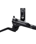Deore BR M6120 Hydraulic Disc Brake Front Caliper Kit for MTB With Hose Lever Bleed Block Mounting Bolts Olive and Barb and Grommet in Matte Black Trail Ready, featuring brake lever close-up
