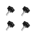 Heavy Duty 4 Pack M8 X 25mm Star Hand Knobs Torx Drive with black plastic grip for securing patio gear.