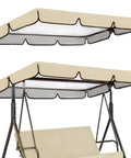 Replacement Canopy For Outdoor Swing 77x50 Inch Beige Oxford Cloth Roof Cover UV Weatherproof Waterproof All Weather Shade Top