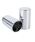 Side view of 33 Millimeter Lug Nut Covers Kit For Hub Piloted Wheels Three And A Half Inch Tall ABS Chrome Push On Nut Covers