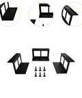 Sleek Under Desk Laptop Mount Bracket Featuring Heavy Iron Screwin Notebook Holder Set For Legit Better Workspace Organization. Black iron brackets with screws.
