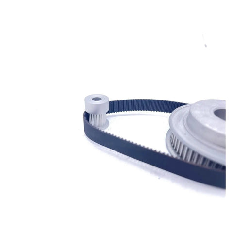12 Tooth And 48 Tooth HTD 5M Timing Pulley Set With 1 To 4 Reduction Ratio For Engine Crankshaft Oil Sealing And Torque Transmission In 10mm Or 15mm Belt Width Kits, silver pulleys with blue belt