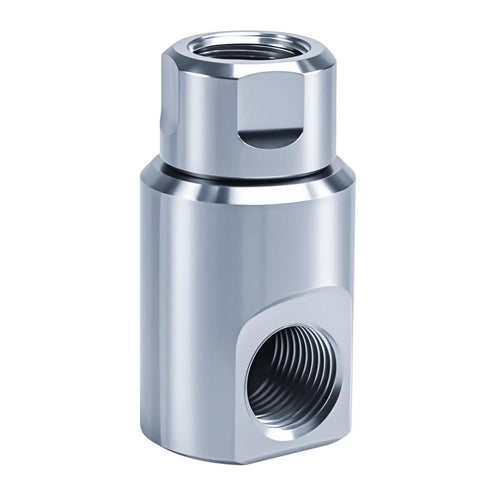 Heavy Duty 1/2 Inch NPT Stainless Steel Swivel Joint for Hose Reels, Leak Proof, High Pressure, 316 Stainless, Grease Fitting, Smooth Ball Bearing Rotation, angled view