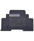 Ultra Slim DIN Rail Power Supply 24V 15W Compact Cabinet Adapter with detailed label and connection ports visible.