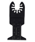 High carbon steel blade for 33 Piece Universal Oscillating Multitool Blade Set Heavy-Duty for wood with measurement scale visible