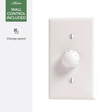 Wall control included with 44 Inch Matte Black Ceiling Fan No Light For Indoor Outdoor Use Damp Rated With 6 Blades