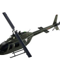 Ultra Realistic 27 To 1 Scale RC Helicopter With Auto Hover Bell OH 58 Style Collectible Remote Control Model, army color, side view