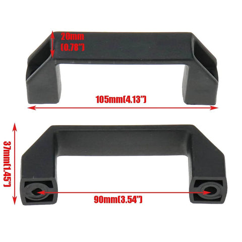 Black Plastic Cabinet Handles For Doors And Drawers With Three And A Half Inch Hole Center Spacing Built To Last Tough As Nails Four Point One By Zero Point Eight By One Point Five Inch Drawer Pulls For Cabinets Gates Garages Tool Boxes Eight Pack Quluxe