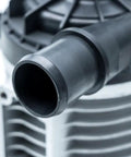 Close-up of Electric Water Pump For EV Cooling Systems 9V To 32V featuring a black hose for coolant circulation.