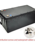 Heavy Duty Abs Lithium Battery Enclosure Box With Solid Screw Mounts And Plenty Of Room For Rolling Your Very Own Custom Energy Setup Today, showing distribution screws.