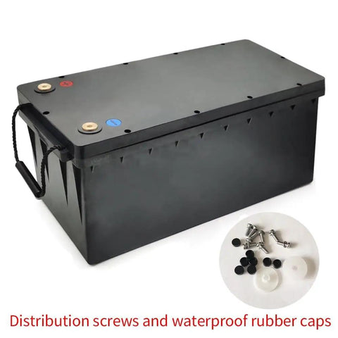 Heavy Duty Abs Lithium Battery Enclosure Box With Solid Screw Mounts And Plenty Of Room For Rolling Your Very Own Custom Energy Setup Today, showing distribution screws.