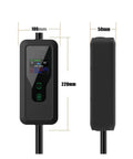 Portable Type 2 EV Charger 3.5KW 16A 1 Phase EVSE No Sweat Plug And Play Design showing display and controls, 220mm tall.