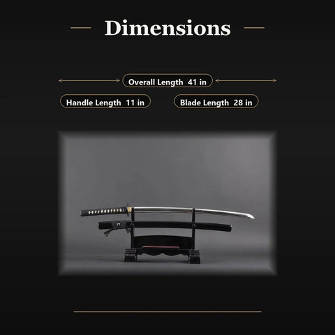 Unsharpened Stainless Steel Katana Iaito For Iaido Practice, 28 Inch Training Sword With Fuller Groove on stand