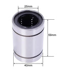 25mm Linear Ball Bearing Long Type for 3D Printers and CNC Parts High Precision Smooth Linear Motion Bearing Steel Durability Dope for DIY Projects Pro Builds and Creative Maker Setups, 25mm x 59mm