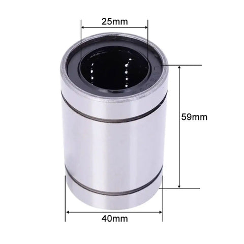 25mm Linear Ball Bearing Long Type for 3D Printers and CNC Parts High Precision Smooth Linear Motion Bearing Steel Durability Dope for DIY Projects Pro Builds and Creative Maker Setups, 25mm x 59mm