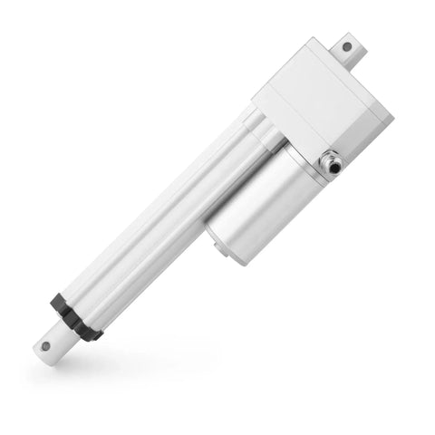 Tiny But Mighty 24V Potentiometer Feedback Mini Linear Actuator With Six Inch Stroke And 169 Lbs Of Push Power IP65 Water Resistant