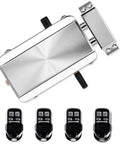 Smart Wireless Anti Theft Door Lock Kit With Keyless Deadbolt Access Control System For Home Security Includes Four Remote Controls And Durable Stainless Steel Construction