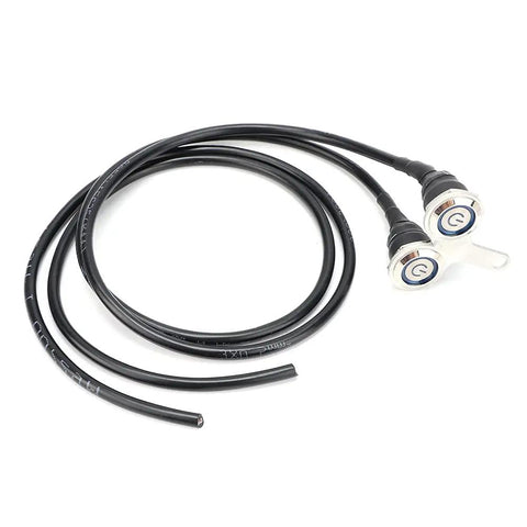 Dual Stainless Steel Handlebar Headlight Switch with Blue LED Power Indicator, long black cords for motorcycles, ATVs, E-Bikes.