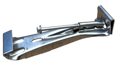 Built Like A Tank Quick Install Easy Grip Heavy Duty 5 Inch Hidden Gutter Hangers pre inserted rust resistant screws close up view