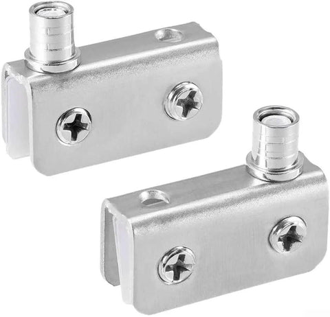 Heavy Duty Stainless Steel Glass Door Hinge With Adjustable Clamp Pivot For Shower Cabinet And Display Case Hardware close-up view.