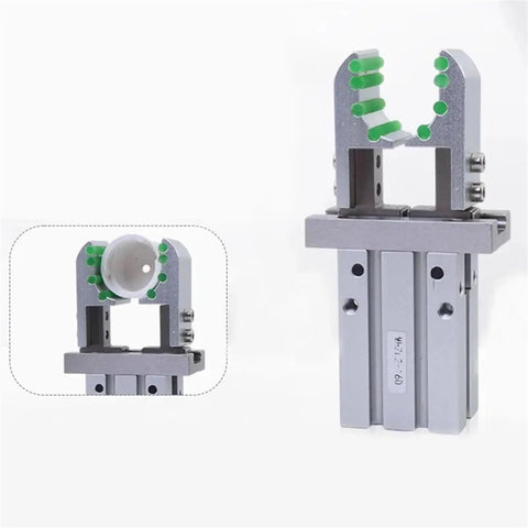 Mini Parallel Gripper For Mechanical Arm With Pneumatic Finger Cylinder Fixture Model MHZL2 16D Color 2