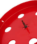 Close-up of Beast 215mm 8.46 Inch HSS Bi Metal Hole Saw Cutter with red teeth for heavy duty drilling through wood and metal