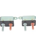 Built Tough Auto Reset Circuit Breaker 50 Amp 12V 24V Stud Bolt Mount for Trucks Boats and Marine Systems side view showing two variations.