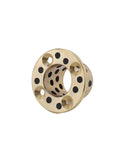 Heavy Duty Brass Graphite Oilless Bushing Self Lubricating Linear Thrust Flanged Sleeve, showing front view with holes.