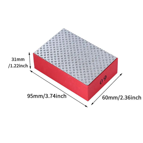 Single block from Four Piece Diamond Hand Polishing Pads Set For Ceramic Tile And Glass with dimensions and grit number shown.