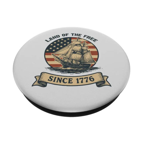 Patriotic US Flag Retro Sailboat Phone Grip Adhesive Attachment For iPhone And Android Fourth Of July Festivities