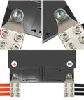 Slick Pro Grade Heavy Duty 12 Way Battery Terminal Distribution Block with M8 and M5 screw threads and connected cables.