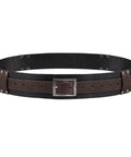 Black medieval faux leather wide belt with buckle, part of Medieval Faux Leather Wide Belt With Thigh Armor And Dual Side Skirt Armor For LARP And Cosplay
