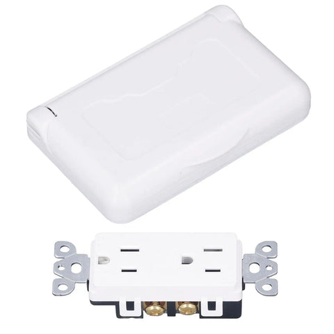 Badass Weatherproof Outlet With Cover 15 Amp 125 Volt Outdoor Electrical Receptacle with durable snap latch and housing.