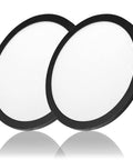 Two Pack 12 Inch Black Flush Mount LED Ceiling Light, 24W Round Dimmable Ceiling Lamp, Close To Ceiling Modern Lighting