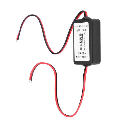 12V DC Car Rearview Camera Power Relay Capacitor Filter Rectifier Kit providing stable power to backup camera for German/American cars.