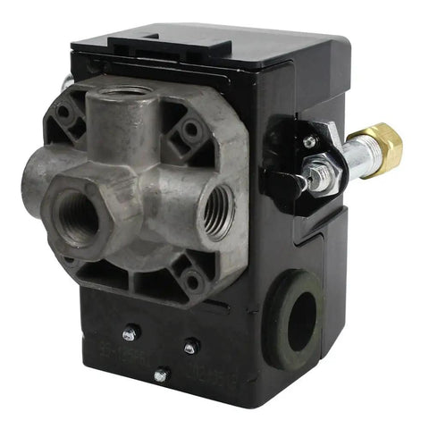 Beefy Pressure Switch Control For Air Compressor 90 To 125 Psi Four Port 26 Amp Heavy Duty With Unloader Valve On Off Lever Factory Set