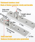 180 Degree Hidden Cabinet Hinges For Inset Doors And Bookcase Cabinets 360 Degrees Pivot Invisible Hinges For Kitchen Cabinets Hidden Door Hinge Stainless Steel 2 Pcs, showing dimensions and features.
