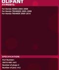 Fitment and specifications for Ignition CDI Box For 400EX TRX400EX 2005 2008 And TRX400X 2009 2014 Replacement 30410HN1A41.