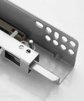 Heavy Duty Undermount Drawer Slides With Silent Soft Close Mechanism And Full Extension Glide Galvanized Steel Build For Zero Noise Cabinet Projects Tough As Nails Hardware Upgrade 16 Inch Set close-up view of metal drawer slide mechanism